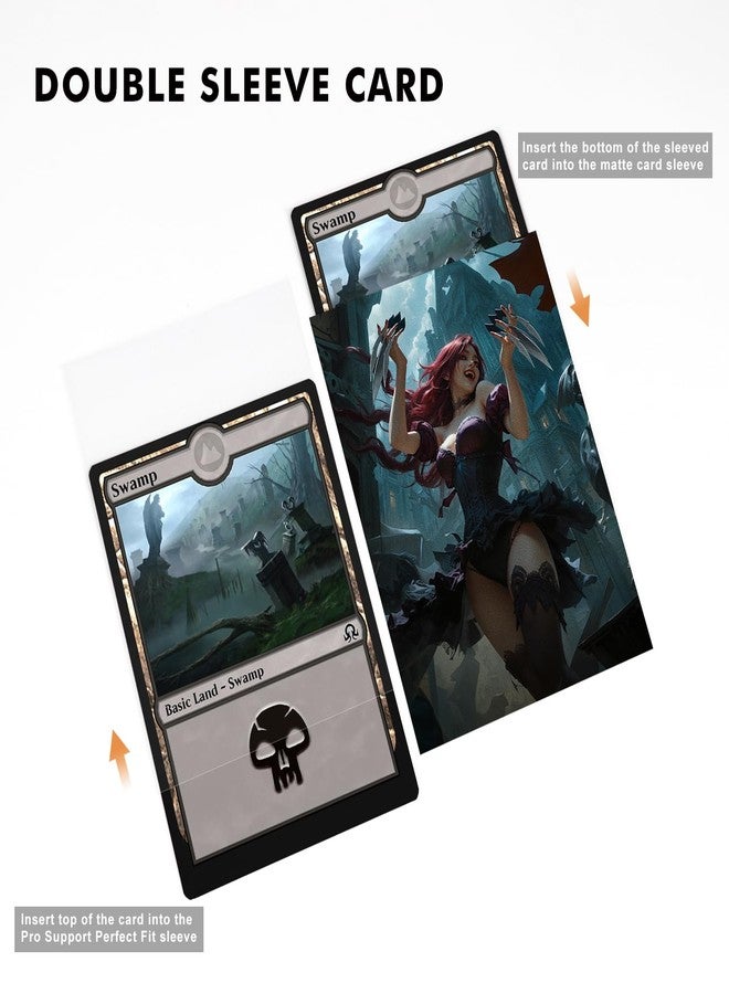 Katomula 100 MTG Card Sleeves with 100 Inner Sleeve, Textured Back Art Sleeves, Fit Standard Size Cards-Lady with Claws - Image 4